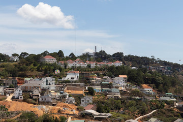 Da lat (Dalat) city, vietnam houses with tile roofs