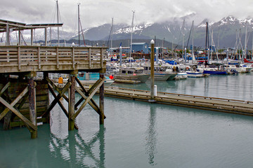 Boating Pier in Downtown Seward, Alaska