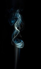 colored smoke shapes with black background