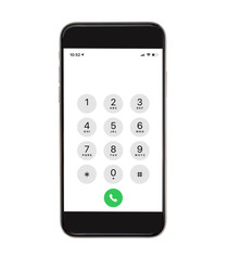 Display Keypad with numberst for mobile phone.Keypad for template in touchscreen device. mockup...