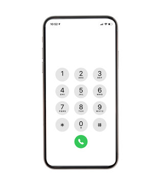 Display Keypad with numberst for mobile phone.Keypad for template in touchscreen device. mockup phone Isolated on white background