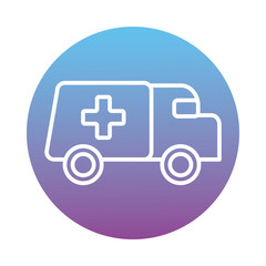 ambulance car block style icon