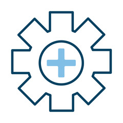 medical cross symbol half line style
