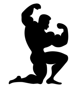 ボディビルダーのマッスルポーズシルエット Stock Vector Adobe Stock