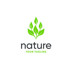 leaf logo design vector for nature symbol template editable