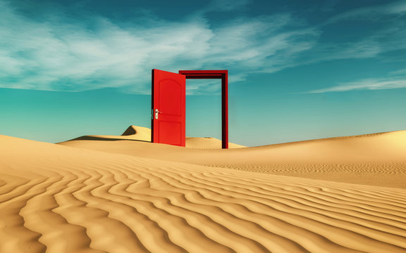 opened door desert