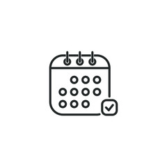 Calendar icon design line style isolated on white background. Vector illustration