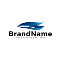 Wave logo icon vector. Simple design wave logo template.
