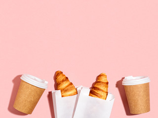 Breakfast to go with croissants and coffee.