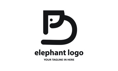 The concept of modern Simple elephant logo design is easy to remember	
