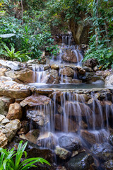 Fototapeta na wymiar small waterfall in forest 