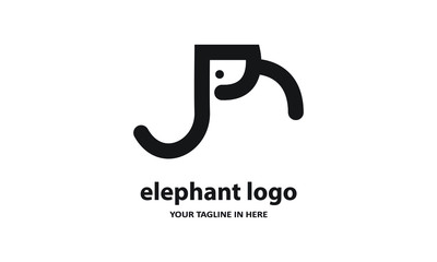 The concept of modern Simple elephant logo design is easy to remember	