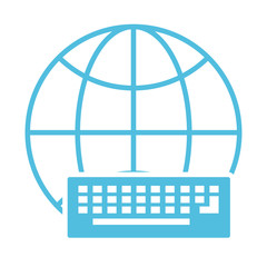 sphere browser with keyboard silhouette style icon