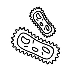 infected cell dividing with covid19 line style icon