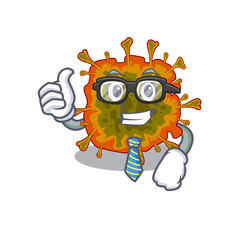 Duvinacovirus Businessman cartoon character with glasses and tie