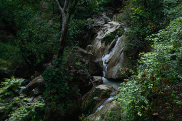 Small waterfall under the famous neer garh Waterfall, Rishikesh, Uttarakhand India.