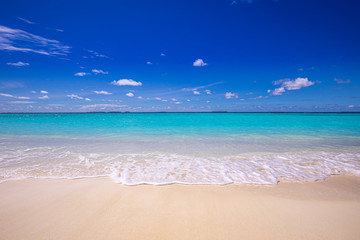 Amazing tranquility beach scenery. Tropical island landscape of the beautiful sea. Summer vacation and holiday background