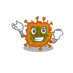 Naklejka premium Duvinacovirus cartoon character style with happy face