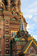 Fototapeta na wymiar Church of the Savior on Spilled Blood or Cathedral of the Resurrection of Christ is one of the main sights of Saint Petersburg, Russia