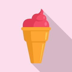 Dessert ice cream icon. Flat illustration of dessert ice cream vector icon for web design