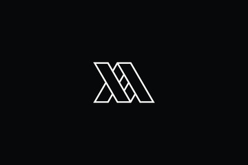 Minimal elegant monogram art logo. Outstanding professional trendy awesome artistic AX XA initial based Alphabet icon logo. Premium Business logo White color on black background