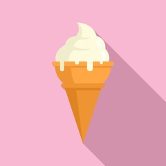 Vanilla ice cream icon. Flat illustration of vanilla ice cream vector icon for web design