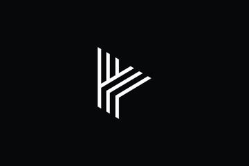 Minimal elegant monogram art logo. Outstanding professional trendy awesome artistic Y YY YYY initial based Alphabet icon logo. Premium Business logo White color on black background