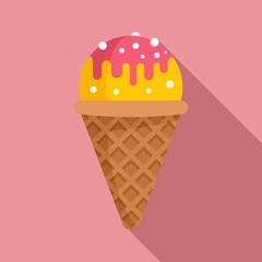 Modern tasty ice cream icon. Flat illustration of modern tasty ice cream vector icon for web design