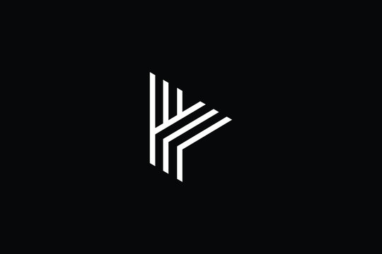 Minimal elegant monogram art logo. Outstanding professional trendy awesome artistic Y YY YYY initial based Alphabet icon logo. Premium Business logo White color on black background