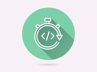Coding icon for graphic and web design.