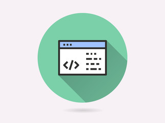 Programming code icon for graphic and web design.