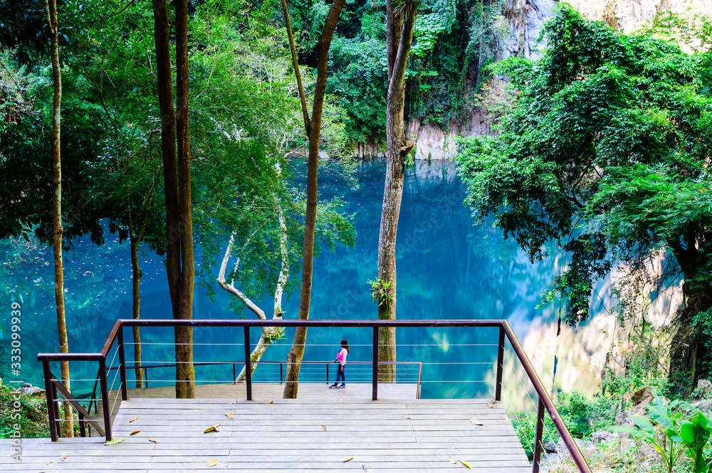 Sticker Lom Phu Khew or Blue Lake in Tham Phatai National Park