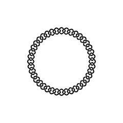 Rounded chain in flat style isolated. Vector illustration