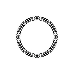 Rounded chain in flat style isolated. Vector illustration
