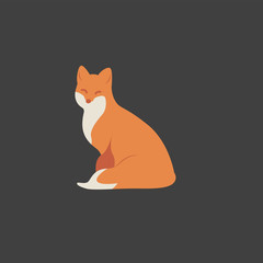 Obraz premium cute fox vector illustration. isolated.
