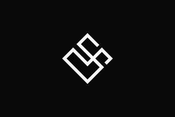 Minimal elegant monogram art logo. Outstanding professional trendy awesome artistic SM MS initial based Alphabet icon logo. Premium Business logo White color on black background