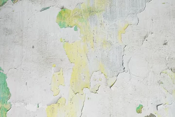 Papier Peint photo Vieux mur texturé sale mur brut blanc et vert