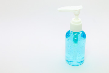 alcohol gel for hand wash anti virus on white background