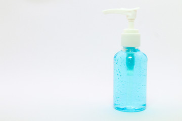 alcohol gel for hand wash anti virus on white background