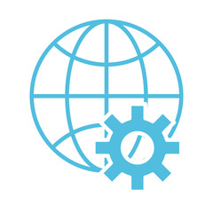 sphere browser with gear silhouette style icon