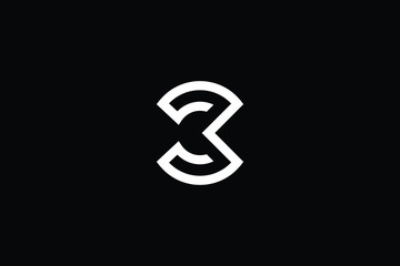 Minimal elegant monogram art logo. Outstanding professional trendy awesome artistic B BC CB initial based Alphabet icon logo. Premium Business logo White color on black background