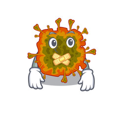 duvinacovirus mascot cartoon character design with silent gesture
