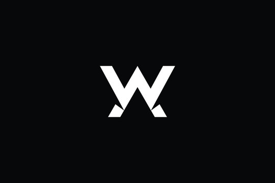 Minimal elegant monogram art logo. Outstanding professional trendy awesome artistic WA AW initial based Alphabet icon logo. Premium Business logo White color on black background