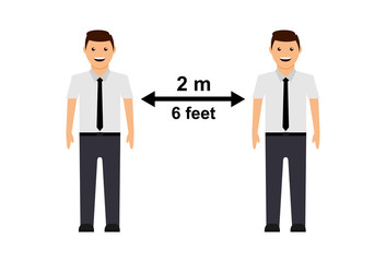 Social distancing icon isolated on white background. Keep distance sign. Social Distancing and Self Quarantine. Coronavirus.