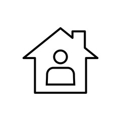 Stay home icon. Stay at home sign. Social Distancing and Self Quarantine. Quarantine measures sign. Coronavirus.