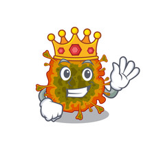 The Royal King of duvinacovirus cartoon character design with crown