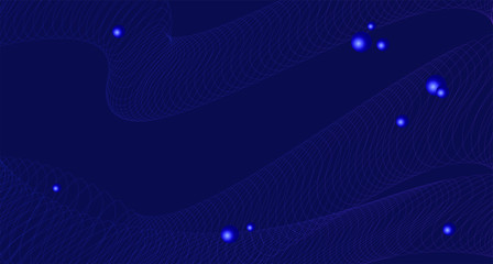Blue lines and balls. Vector illustration. Backgrounds.