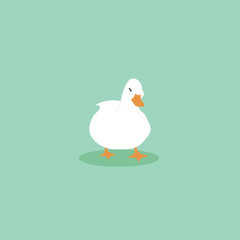 Cartoon goose. Cute Cartoon goose, Vector illustration on a white background. Drawing for children.