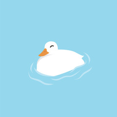 Fototapeta premium Cartoon goose. Cute Cartoon goose, Vector illustration on a white background. Drawing for children.
