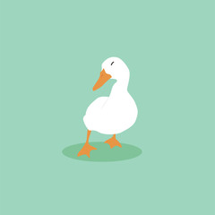 Cartoon goose. Cute Cartoon goose, Vector illustration on a white background. Drawing for children.
